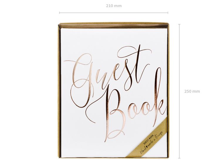PartyDeco, księga gości weselnych guest book, 20-24,5 cm, biała, 22 kartki