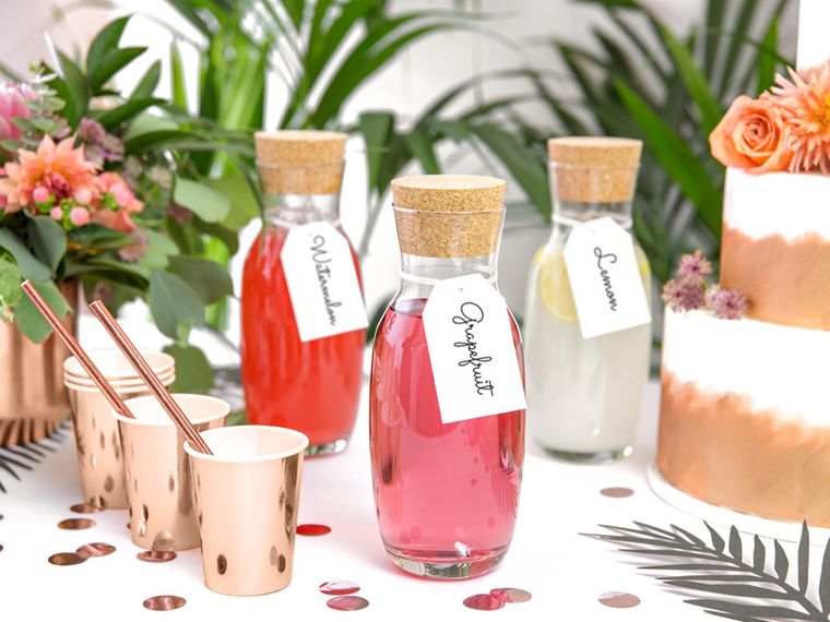 PartyDeco, kubeczki, różowe złoto, 220 ml, 6 szt.