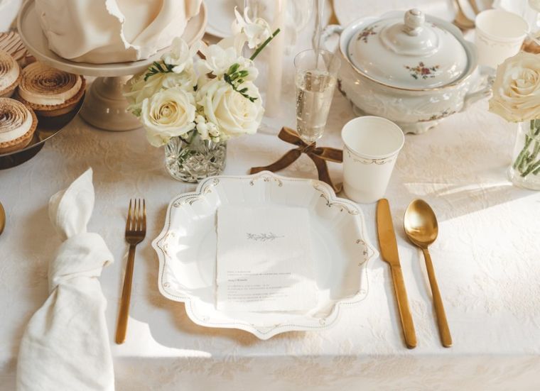 PartyDeco, kubeczki z ornamentem, białe, 220 ml, 6 szt.