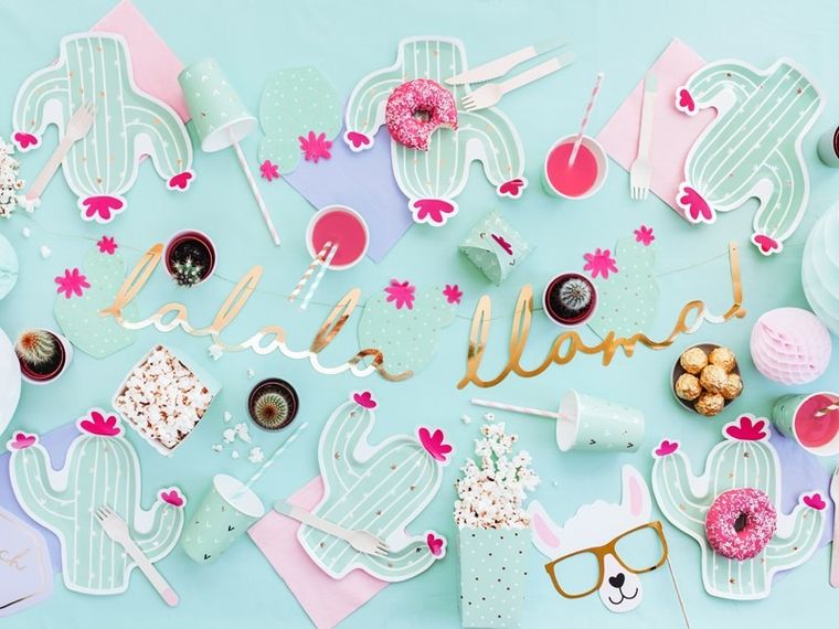 PartyDeco, Lama Party, ozdobne pudełka na popcorn, 6 szt., mix