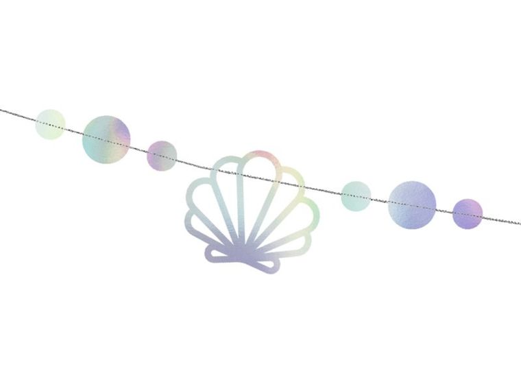 PartyDeco, Mermaid Party, girlanda, dekoracja na urodziny, syrenka, opalizujący, 1, 65 m