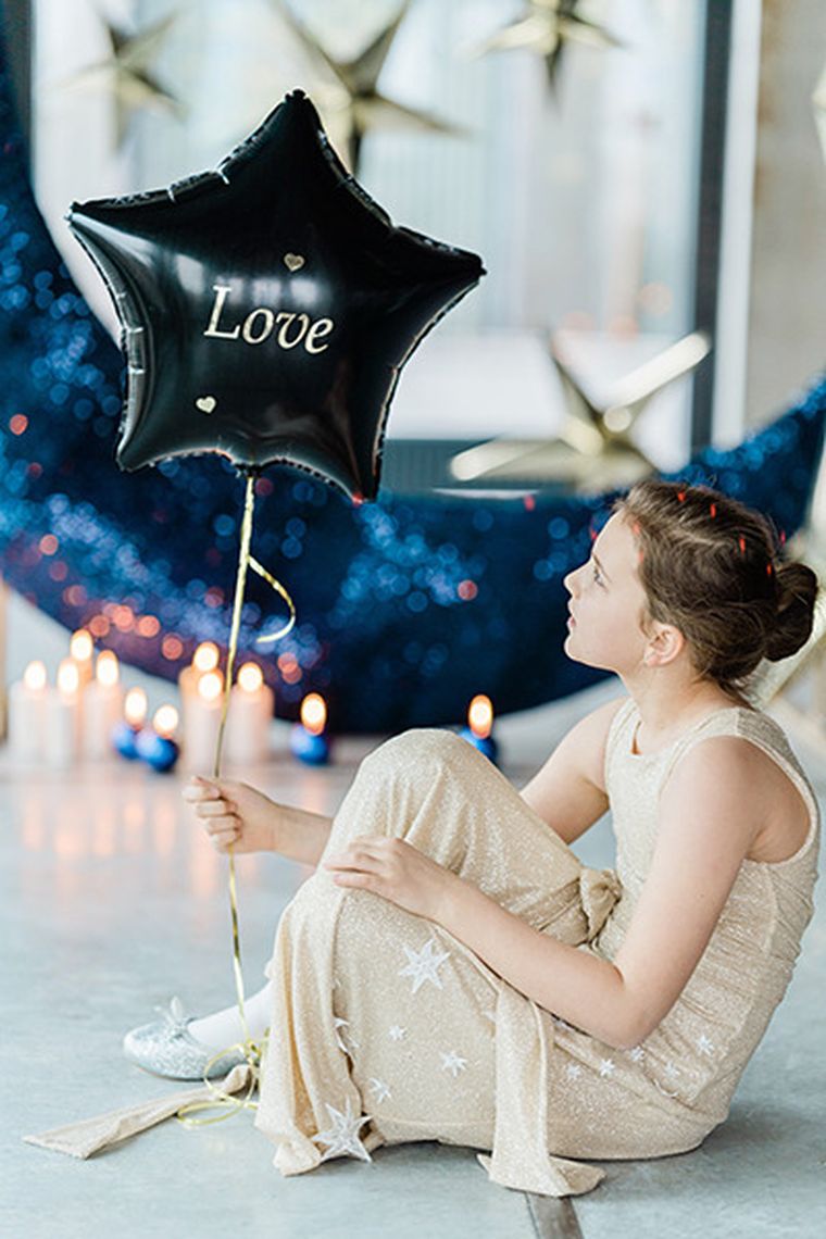 PartyDeco, naklejki, litery, złote