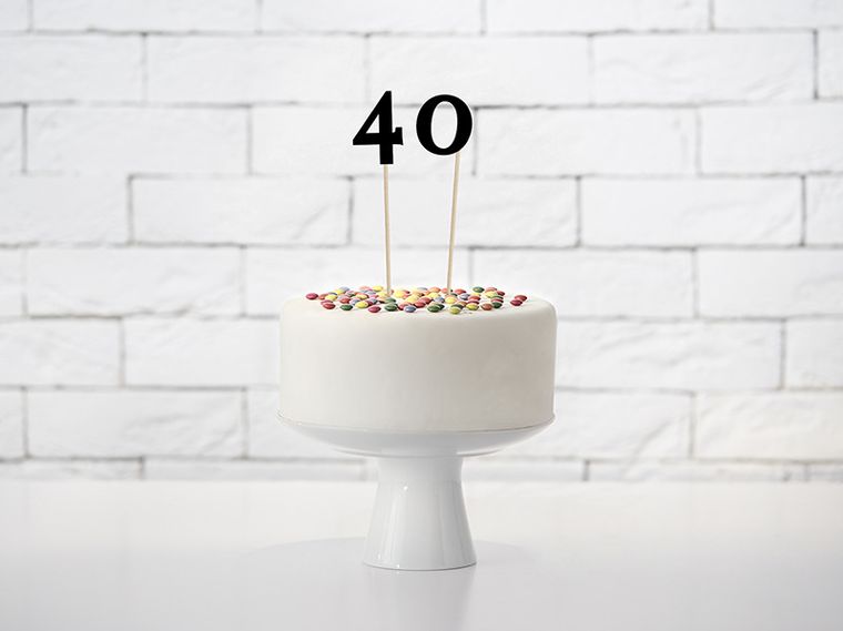 PartyDeco, numery na stół, czarny, 24-26 cm, 11 szt.