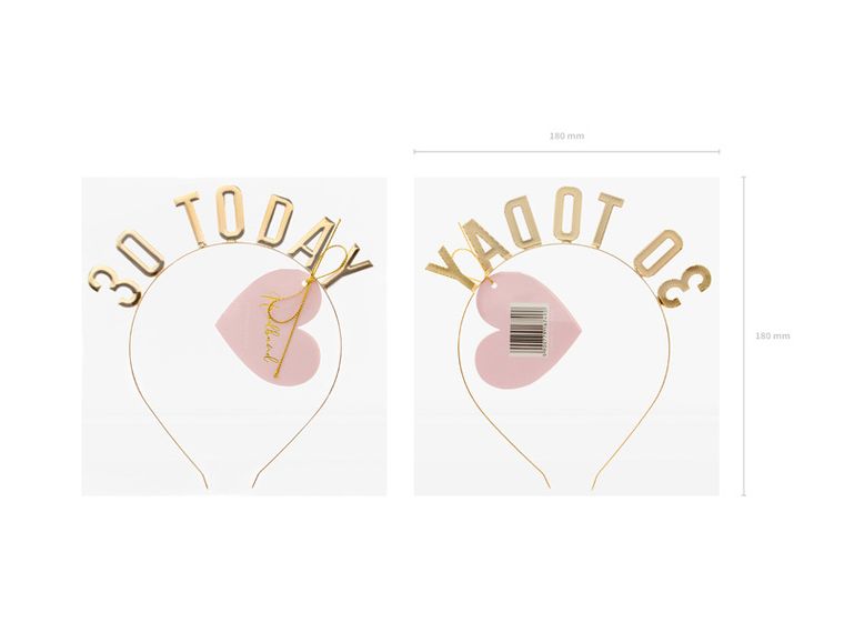 PartyDeco, opaska 30 Today, złoty, 1 szt.