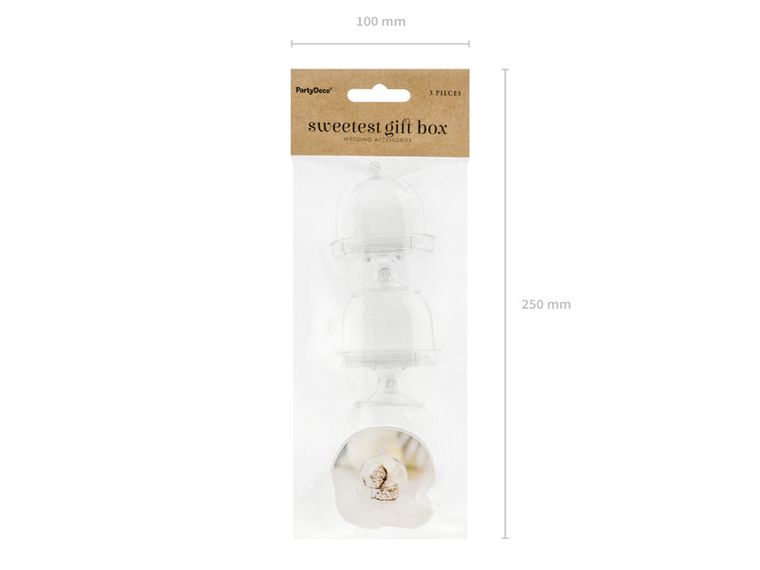 PartyDeco, ozdobne pudełeczka, patera, 3 szt.