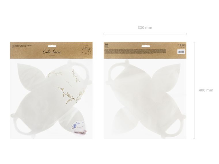 PartyDeco, ozdobne pudełka na ciasto, Gałązki, złoty, 16-8,5-9,5 cm, 10 szt.