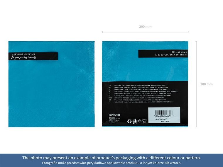 PartyDeco, papierowe serwetki jednorazowe, Dinner Classic, złote metalizowane, 40 cm, 20 szt.