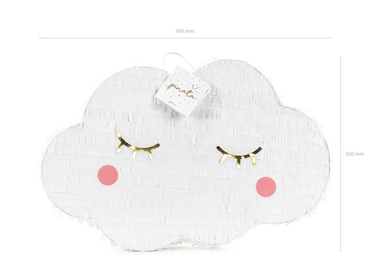 PartyDeco, piniata urodzinowa, chmurka, 50-32-9 cm