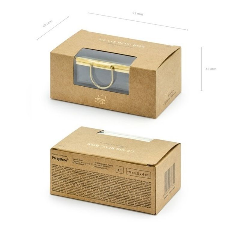 PartyDeco, pudełko na obrączki ślubne, złote