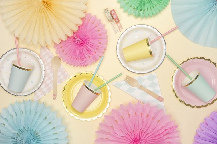 PartyDeco, rozety dekoracyjne, zielone jabłuszko, 20-30 cm, 3 szt.