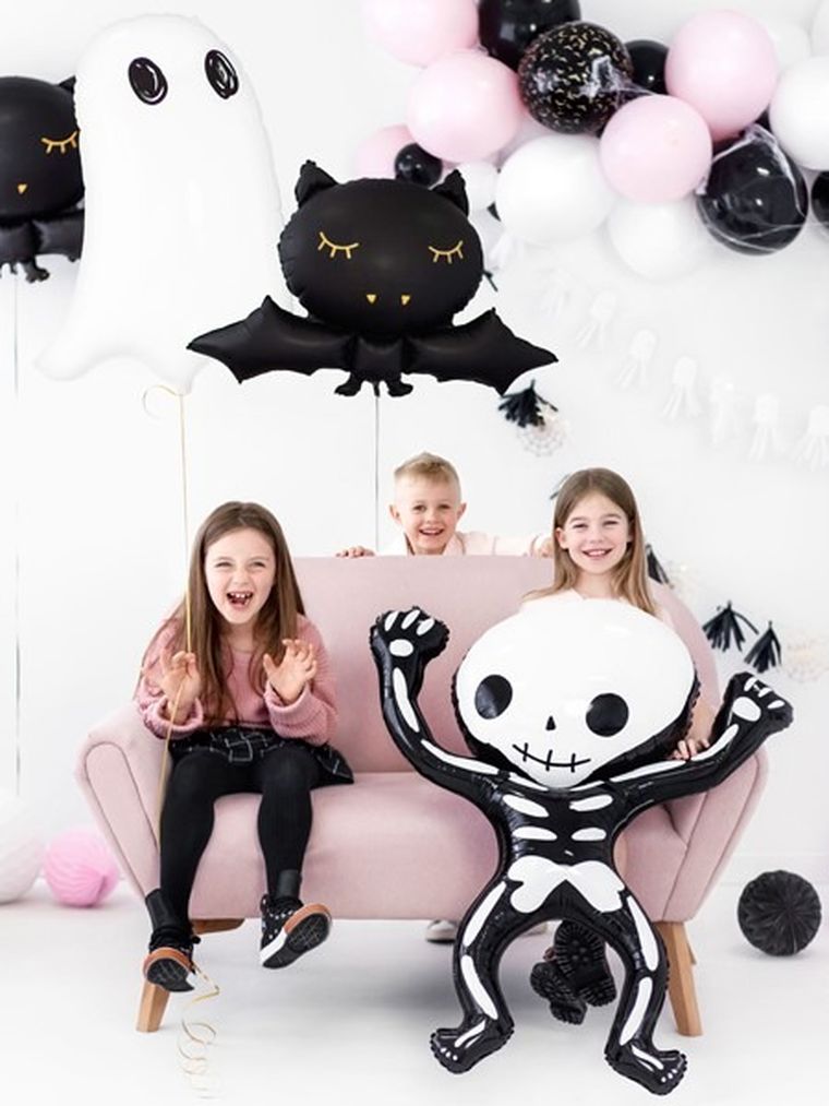 PartyDeco, Różowe Halloween, balon foliowy, duch, 48-68 cm