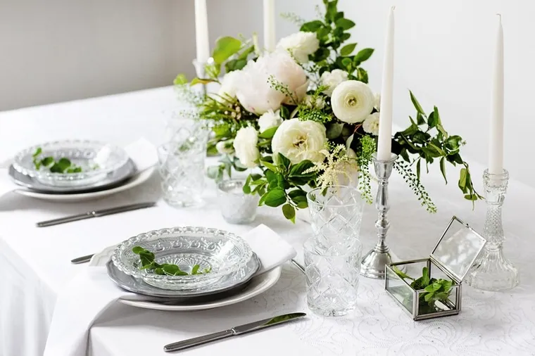 PartyDeco, serwetki materiałowe, białe, 35-35 cm, 25 szt.