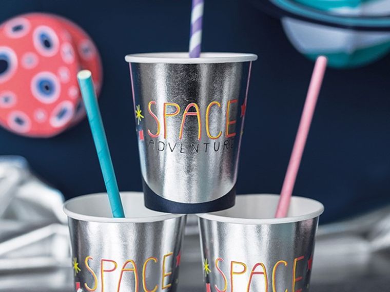 PartyDeco, słomki papierowe, classic, różowe, 10 szt.