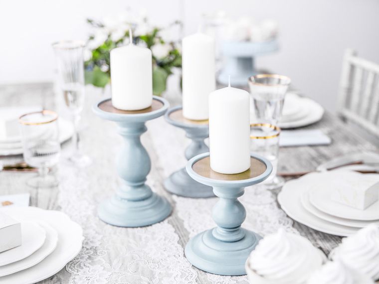 PartyDeco, świeca klubowa matowa, biały, 12-6 cm, 6 szt.