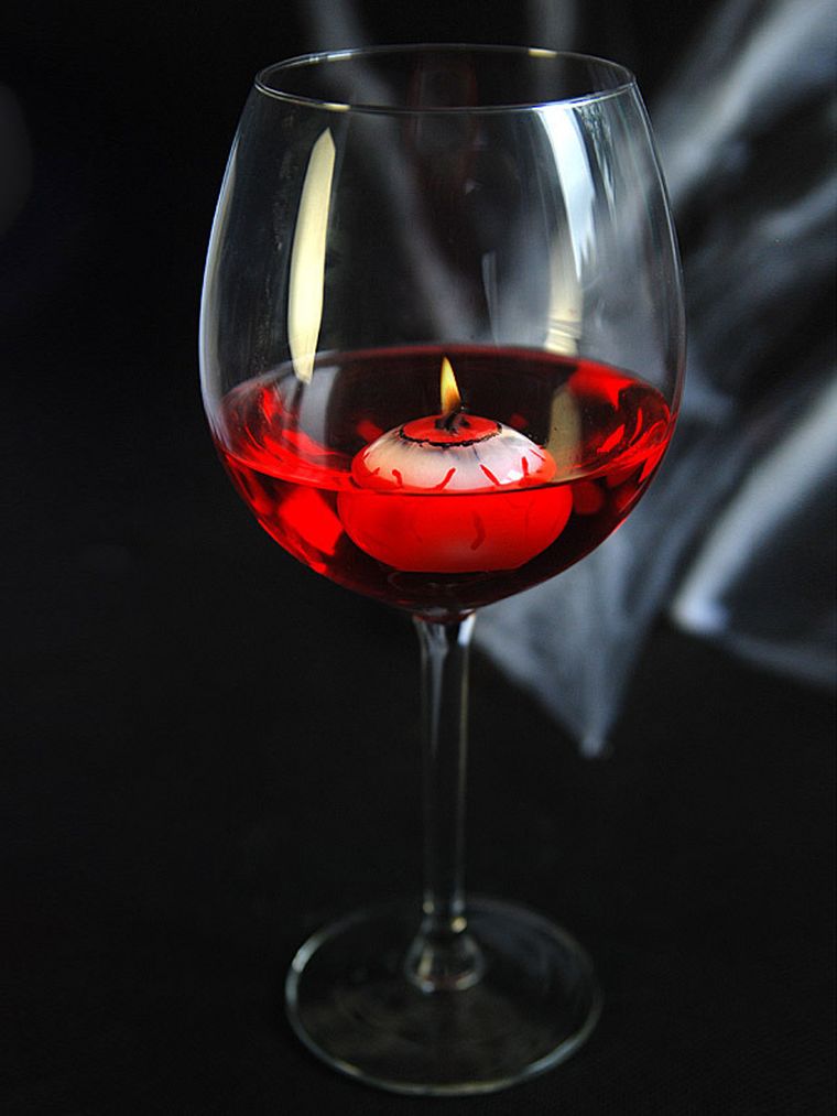 PartyDeco, świeczka pływająca, straszne oko na Halloween, 4 cm, 25 szt.