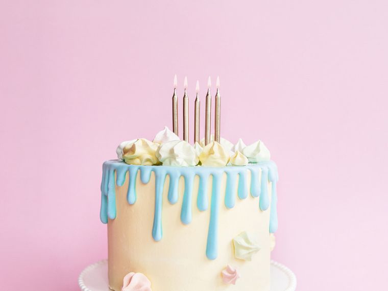 PartyDeco, świeczki urodzinowe gładkie, złoty, 6 cm, 6 szt.