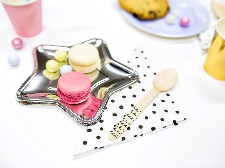 PartyDeco, sztućce drewniane, classic, czarne, 16 cm, 18 szt.