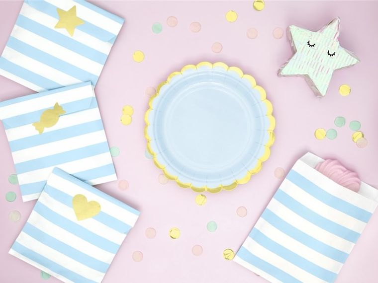 PartyDeco, talerzyki, jasnoniebieski, 18 cm, 6 szt.