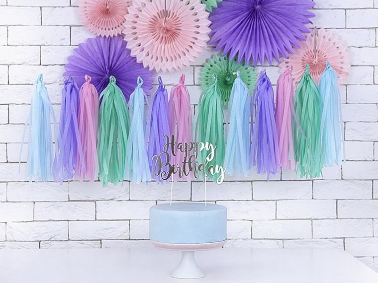 PartyDeco, topper, dekoracja na tort urodzinowy, Happy Birthday, 22,5 cm