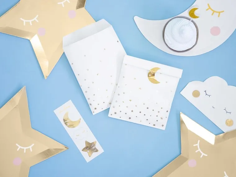 PartyDeco, torebki na słodycze Little Star, 13-14 cm, 6 szt.