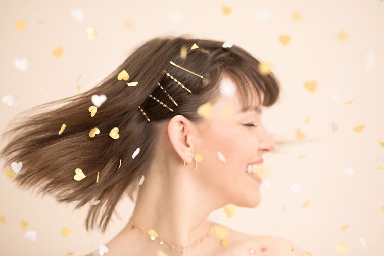 PartyDeco, tuba z sercami, mix, 35 cm, 1 szt.