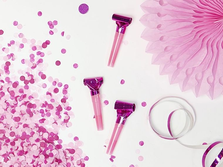 PartyDeco, urodzinowe gwizdki, mix, 6 szt.