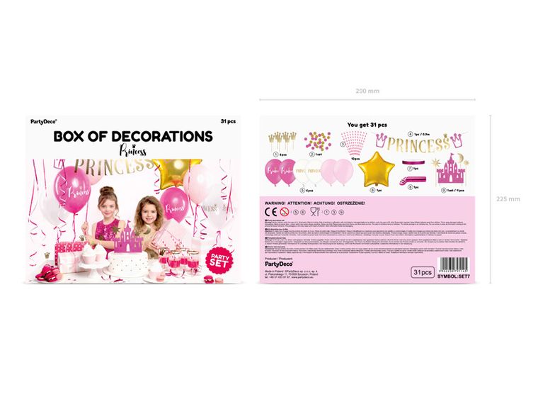 PartyDeco, zestaw dekoracji Party, Princess