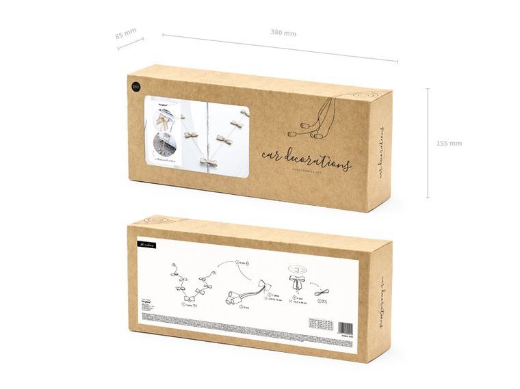 PartyDeco, zestaw dekoracji samochodowych, Kokardki