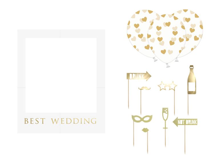 PartyDeco, zestaw z ramką selfie, Best Wedding