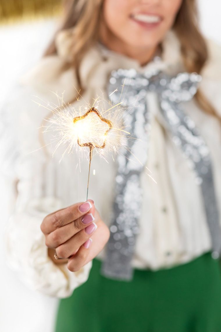 PartyDeco, zimne ognie Gwiazdki, złoty, 16.5 cm, 2 szt.