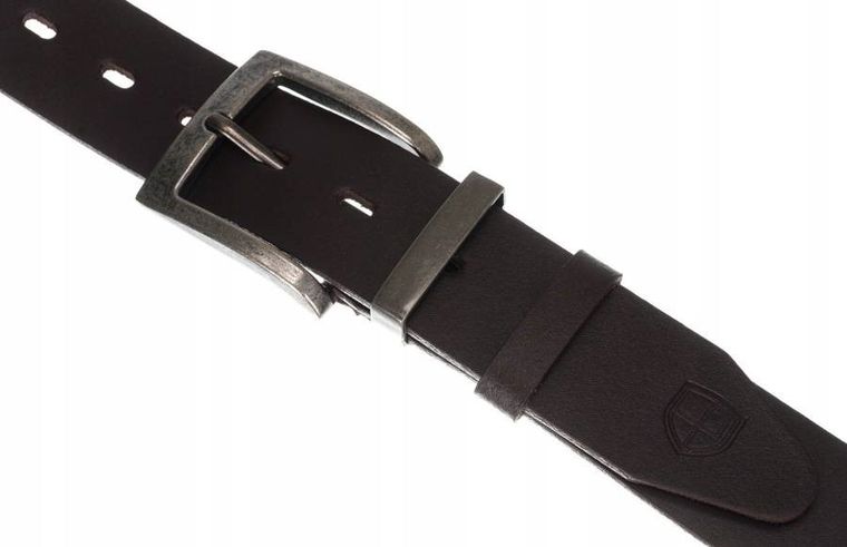 Pasek męski, brązowy, skórzany, Peterson