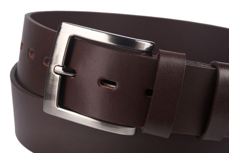 Pasek męski, brązowy, skórzany, Peterson