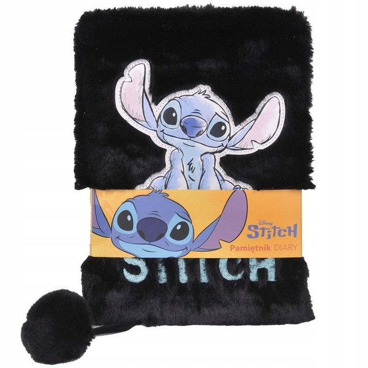 Paso, Lilo i Stitch, pamiętnik z kłódką, pluszowy, A5, 96 kartek, linia, czarny, Sky Blue