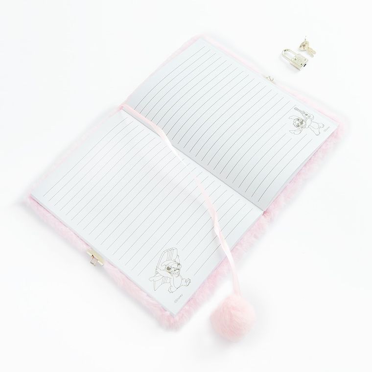 Paso, Lilo i Stitch, pamiętnik z kłódką, pluszowy, A5, 96 kartek, linia, różowy