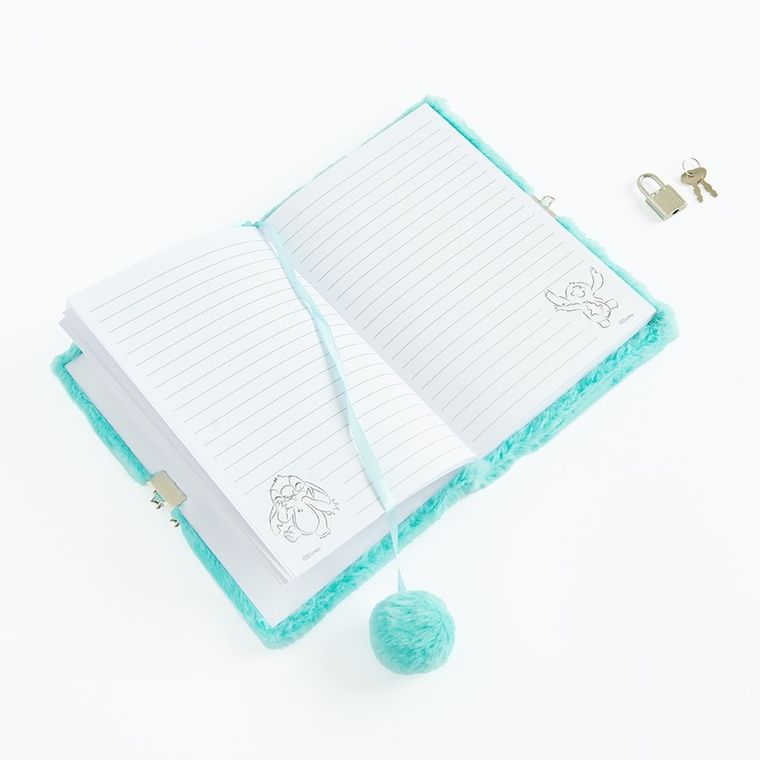 Paso, Lilo i Stitch, pamiętnik z kłódką, pluszowy, A5, 96 kartek, linia, zielony