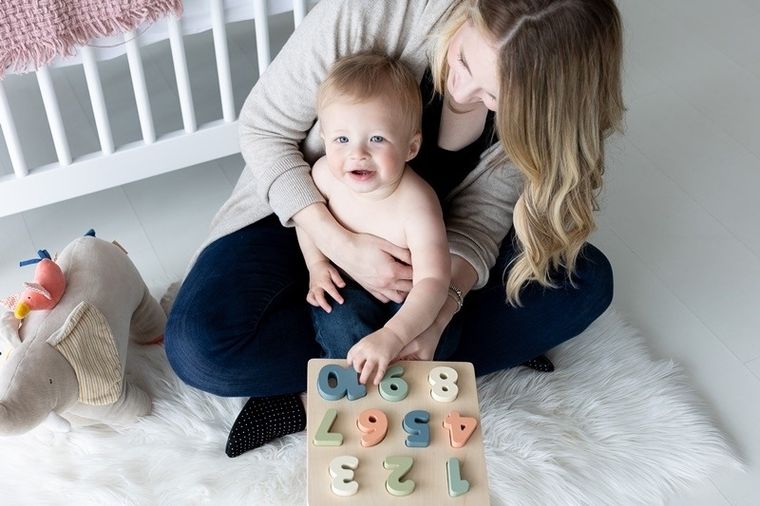 Pearhead, drewniane puzzle z numerkami, 10 elementów