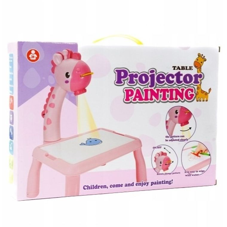 Pegaz Toys, projektor do nauki rysowania, różowy