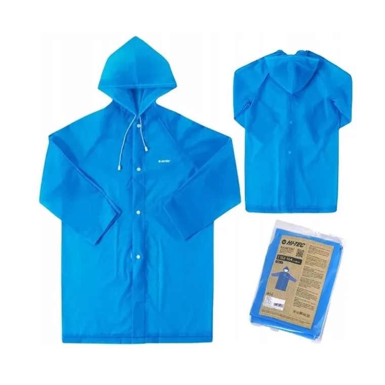 Peleryna przeciwdeszczowa dziecięca z kapturem, niebieska, Hi-Tec