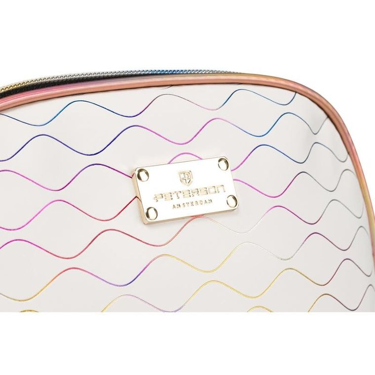 Peterson, kosmetyczka, 1-komorowa, biało-kolorowa