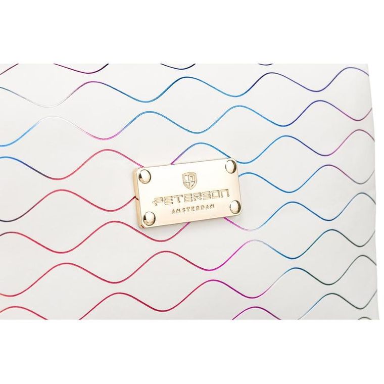 Peterson, kosmetyczka prostokątna, biało-kolorowa