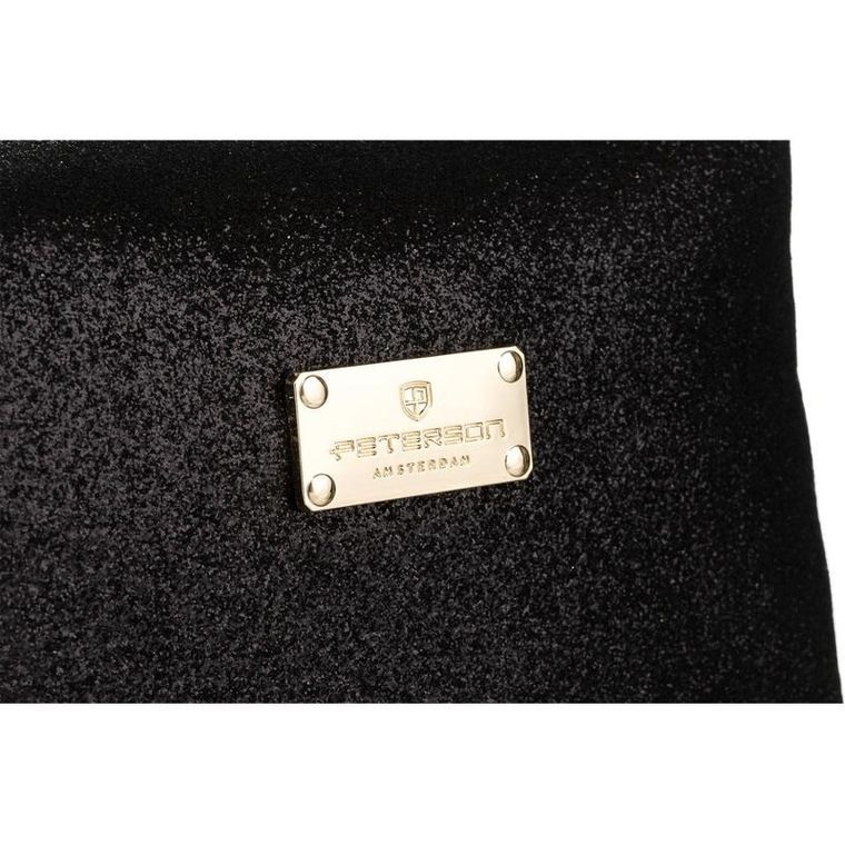 Peterson, kosmetyczka prostokątna, brokatowa, czarna