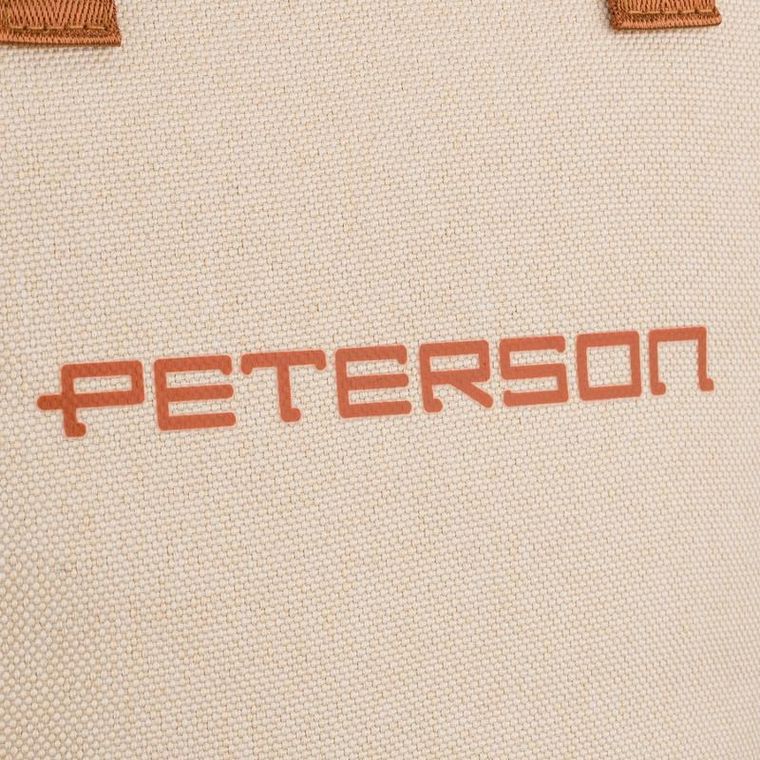 Peterson, kosmetyczka torba, tkanina syntetyczna, beżowo-brązowa