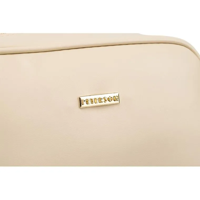 Peterson, kosmetyczka z podwójnym zamknięciem, beżowa