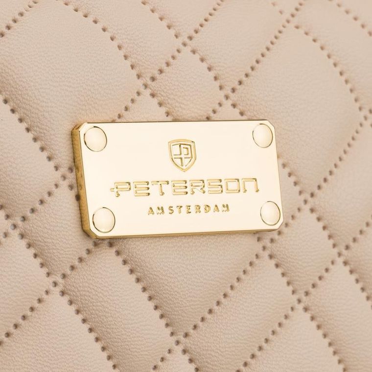 Peterson, kosmetyczka z uchwytem, tkanina syntetyczna, beżowa