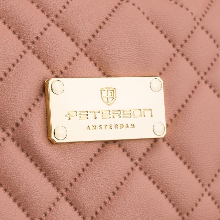 Peterson, kosmetyczka z uchwytem, tkanina syntetyczna, różowa