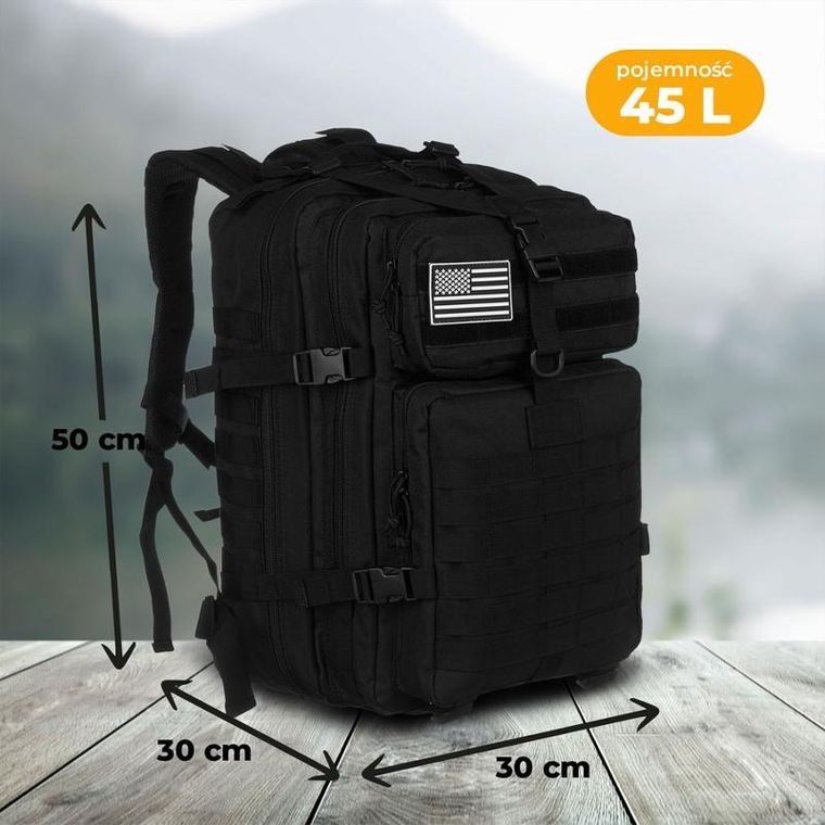 Peterson, plecak militarny, taktyczny, czarny