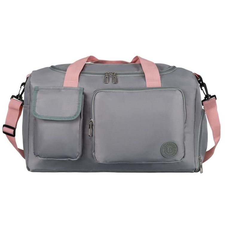 Peterson, sportowa torba podróżna, szaro-różowa
