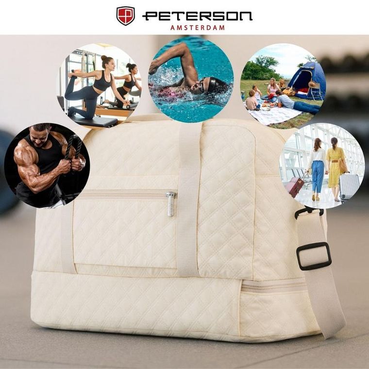 Peterson, torba treningowa, 2-komorowa, beżowa