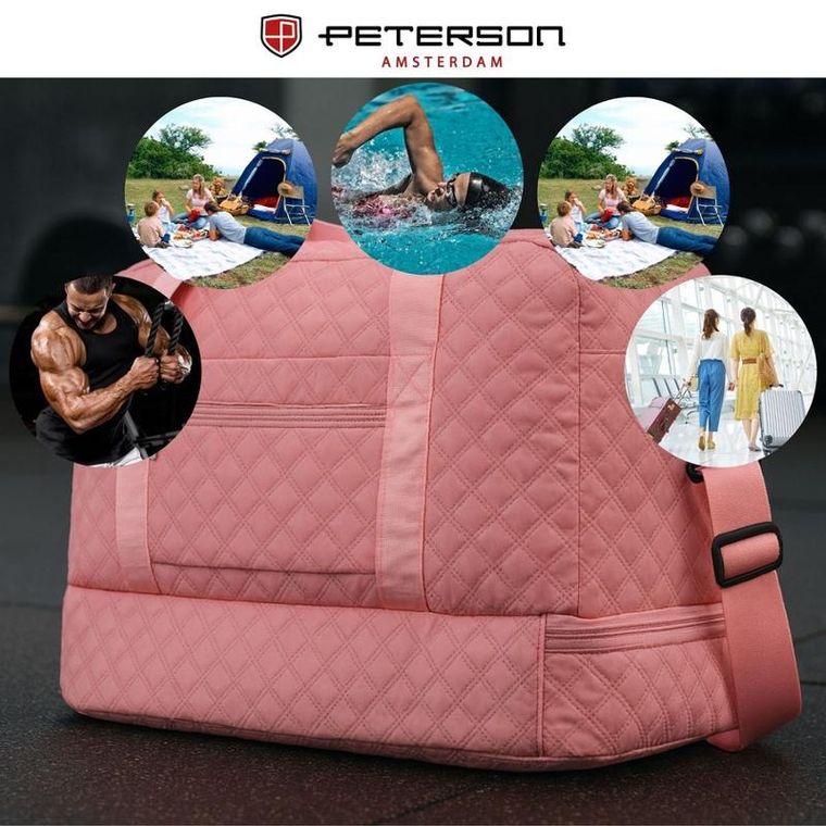 Peterson, torba treningowa, 2-komorowa, różowa