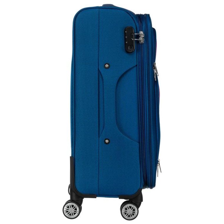 Peterson, walizka, średnia, granatowo-czerwona, 68 cm